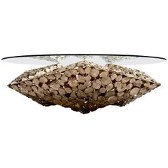 Contemporary Stellated Spherical Spring Table in Cast Silicon Bronze and Glass 8