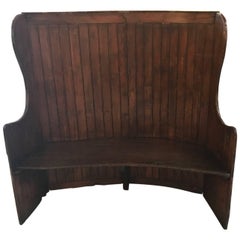 19th Century Pine Settle Bench
