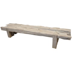 Andrianna Shamaris Erosion Bleached Teak Wood Bench or Coffee Table