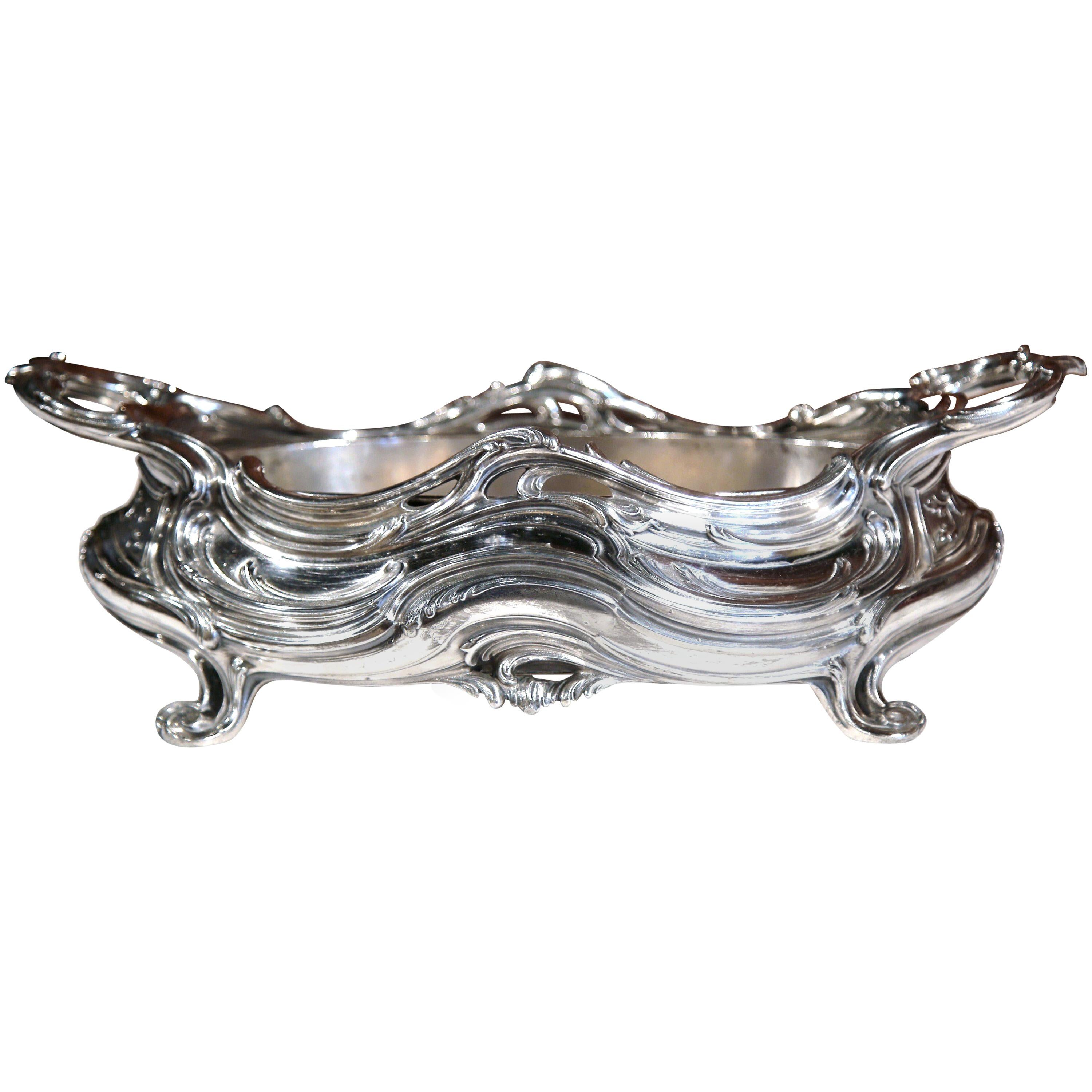 19th Century French Louis XV Silver Plated over Pewter Jardinière