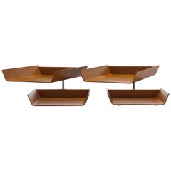 Pair of Early 1950s Florence Knoll Molded Plywood Architectural Letter Tray's