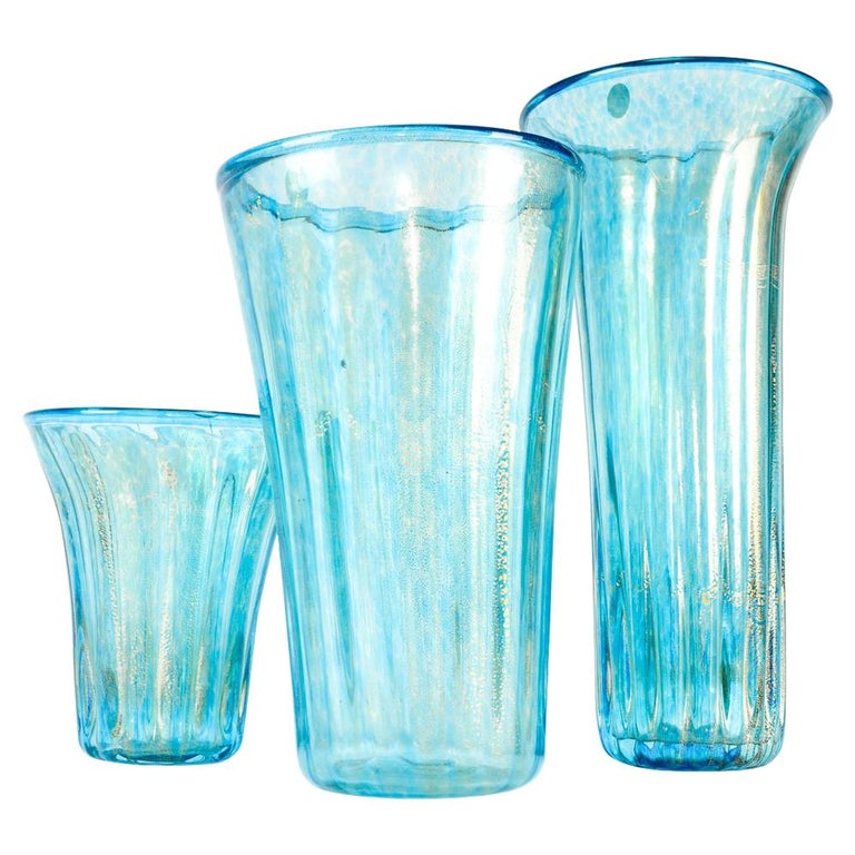 Mid 20th Century Set Murano Glass Decorative Pieces Vases For Sale