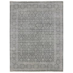 New Transitional Gray Area Rug with Modern Style