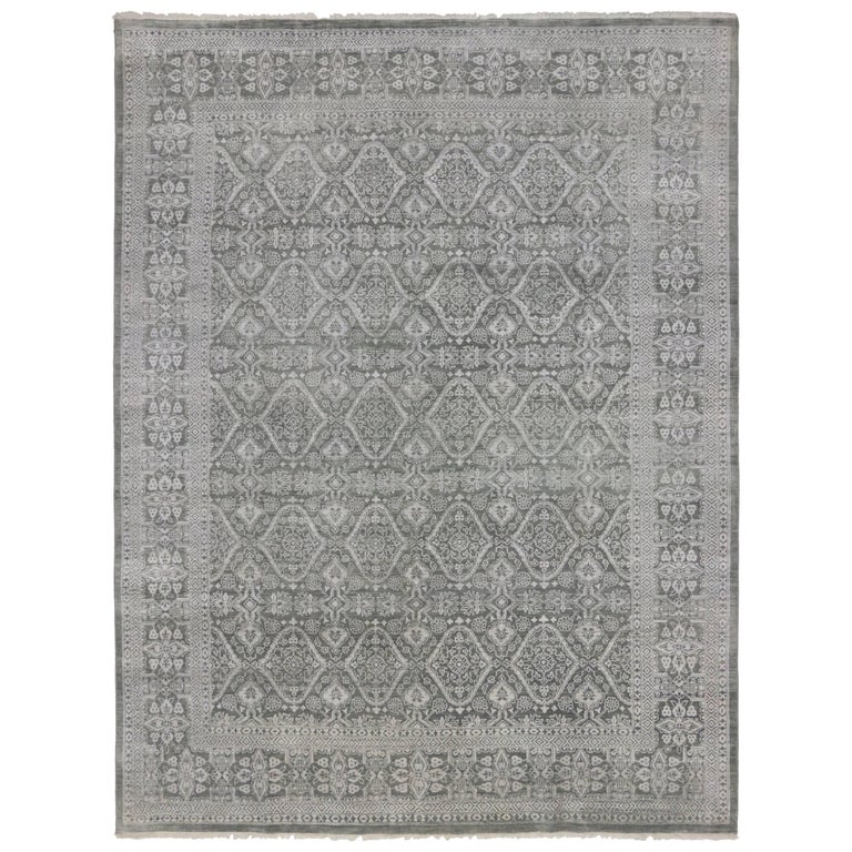 New Transitional Gray Area Rug with Modern Style For Sale at 1stDibs