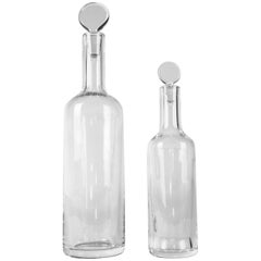 Vintage Pair of Baccarat Crystal Art Deco Style Drinks Decanters