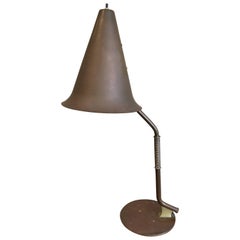 Vintage 1950s Modernist Swedish Table Lamp in Solid Brass Scandinavian Design