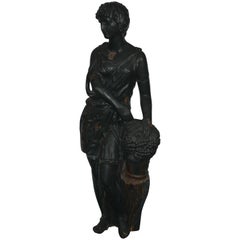Italian Cast Iron Garden Statue Antique Italian Cast Iron Garden Statue