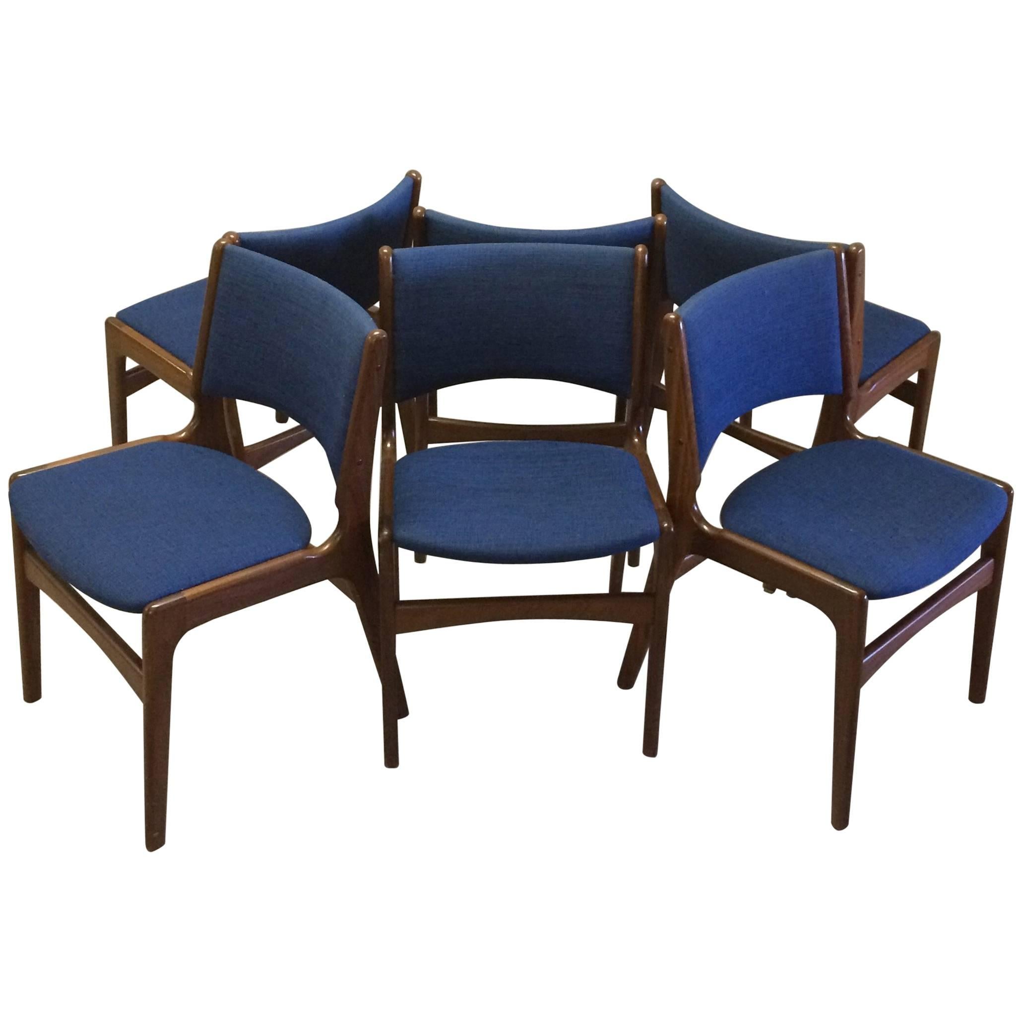 1950s Set of Twelve Erik Buch Dining Chairs in Solid Teak