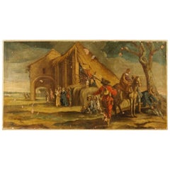 18th Century Italian Painting Landscape with Characters