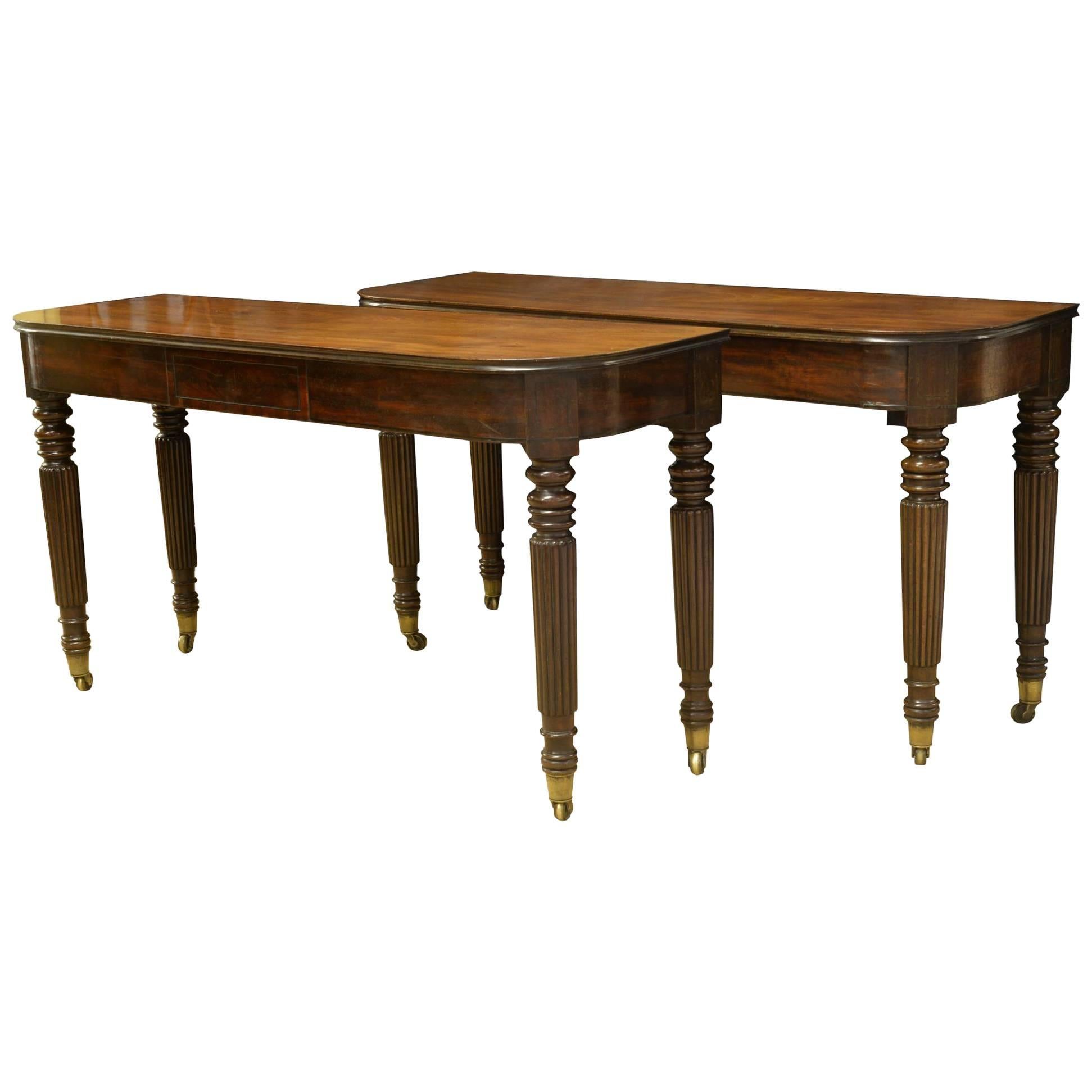 Pair of Regency Mahogany Gillows Style Console Tables