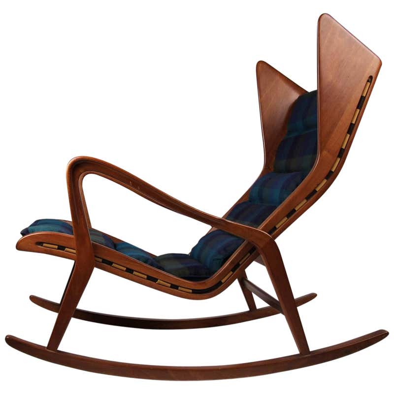 Mid-Century Modern Sculptural Studio Made Lounge Rocking Chair in ...
