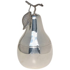 Silver Plated Ice Bucket in Shape of a Pear by Teghini Firenze