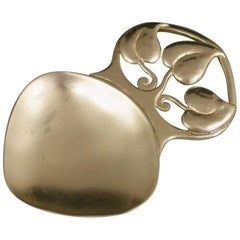 Art Nouveau Style Scottish Silver Caddy Spoon, Edinburgh, 1989