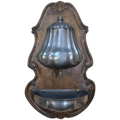 19th Century Pewter Wall Fountain