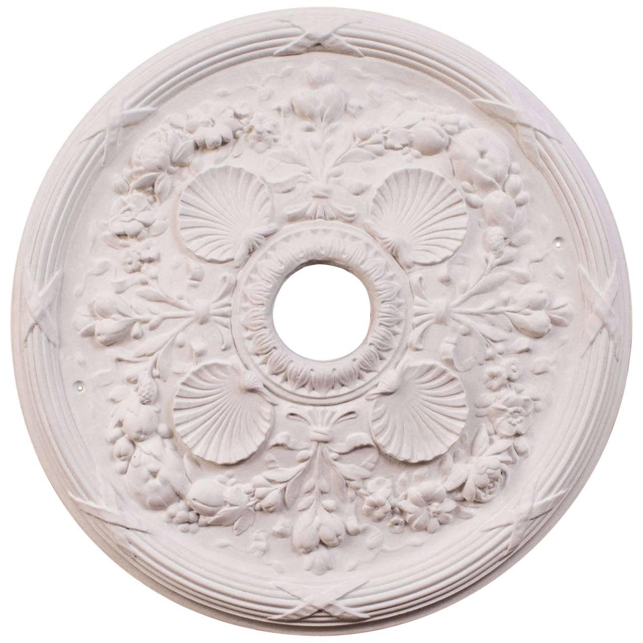 "Classic Shell" Plaster Ceiling Medallions For Sale