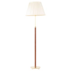 Brass and Leather Floor Lamp with Adjustable Height from NK