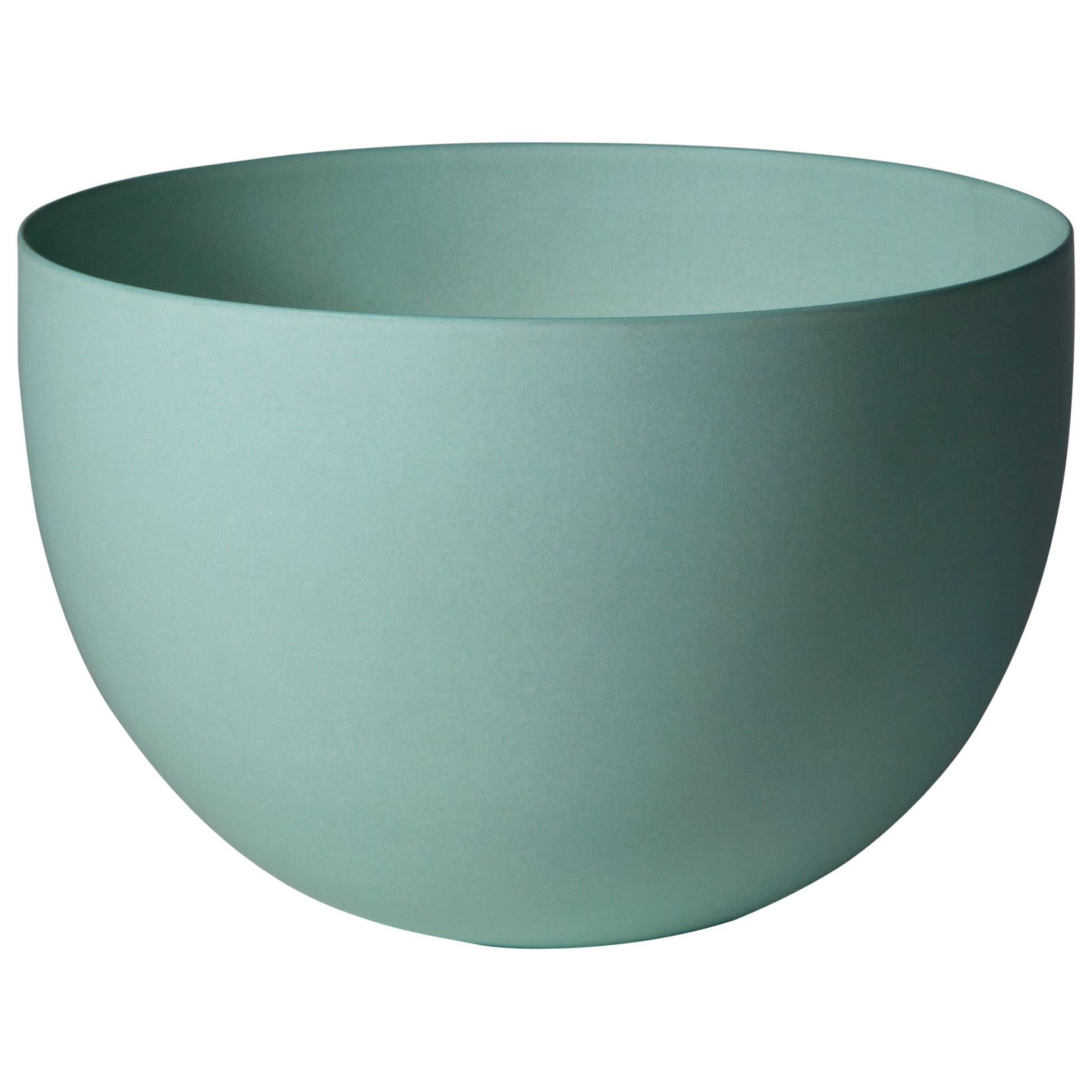 Light Green Bowl, Stoneware with Terra Sigilata Glaze, One-Off by Geert Lap For Sale