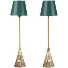Pair of Brass Table Lamps by Sonja Katzin