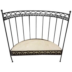 Medi Half Moon Wrought Iron Moroccan Bench, Cushion and Pillows Included