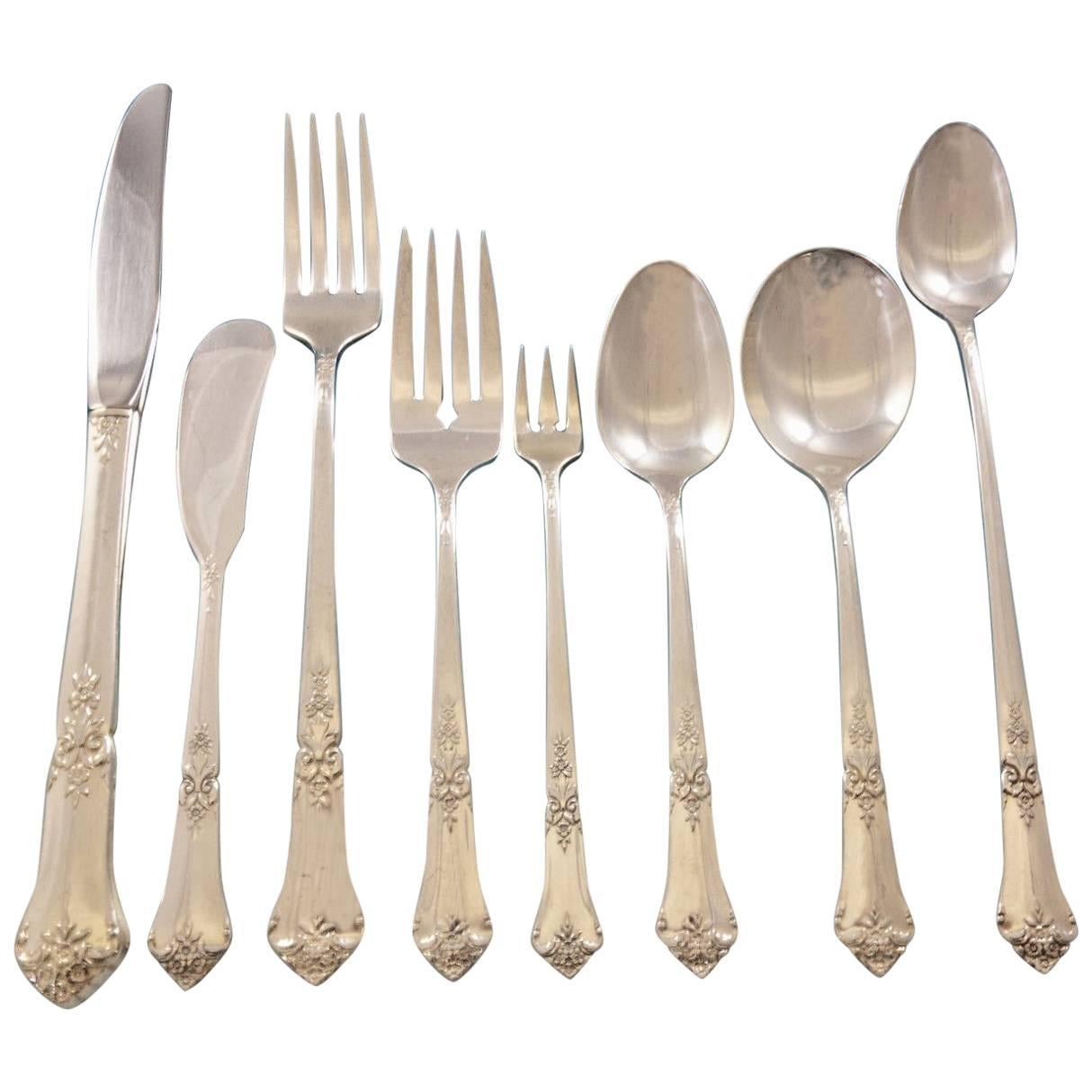 Stately by State House Sterling Silver Flatware Set, 12 Service 96 Pieces Grille For Sale