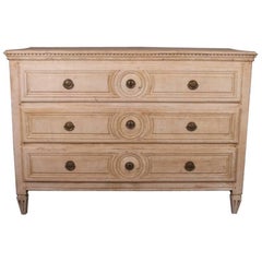 19th Century Neoclassical Bleached Oak Commode