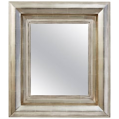 Degas No. 3 Mirror 'Krazy Kat', Gilded in White Gold, by Bark Frameworks