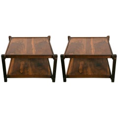 Pair of Rosewood Tables, Designed by Sergio Rodrigues, Brazil, 1960