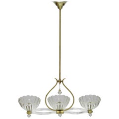 Italian 1930s Crystal Chandelier by Barovier