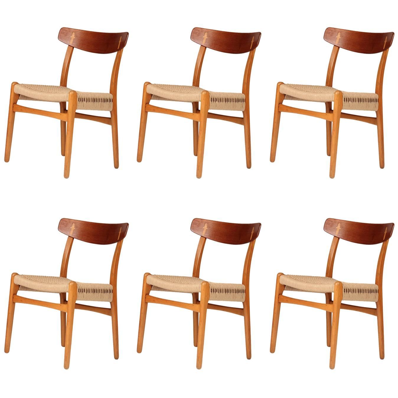 Set of Six Hans Wegner CH23 Dinning Chairs