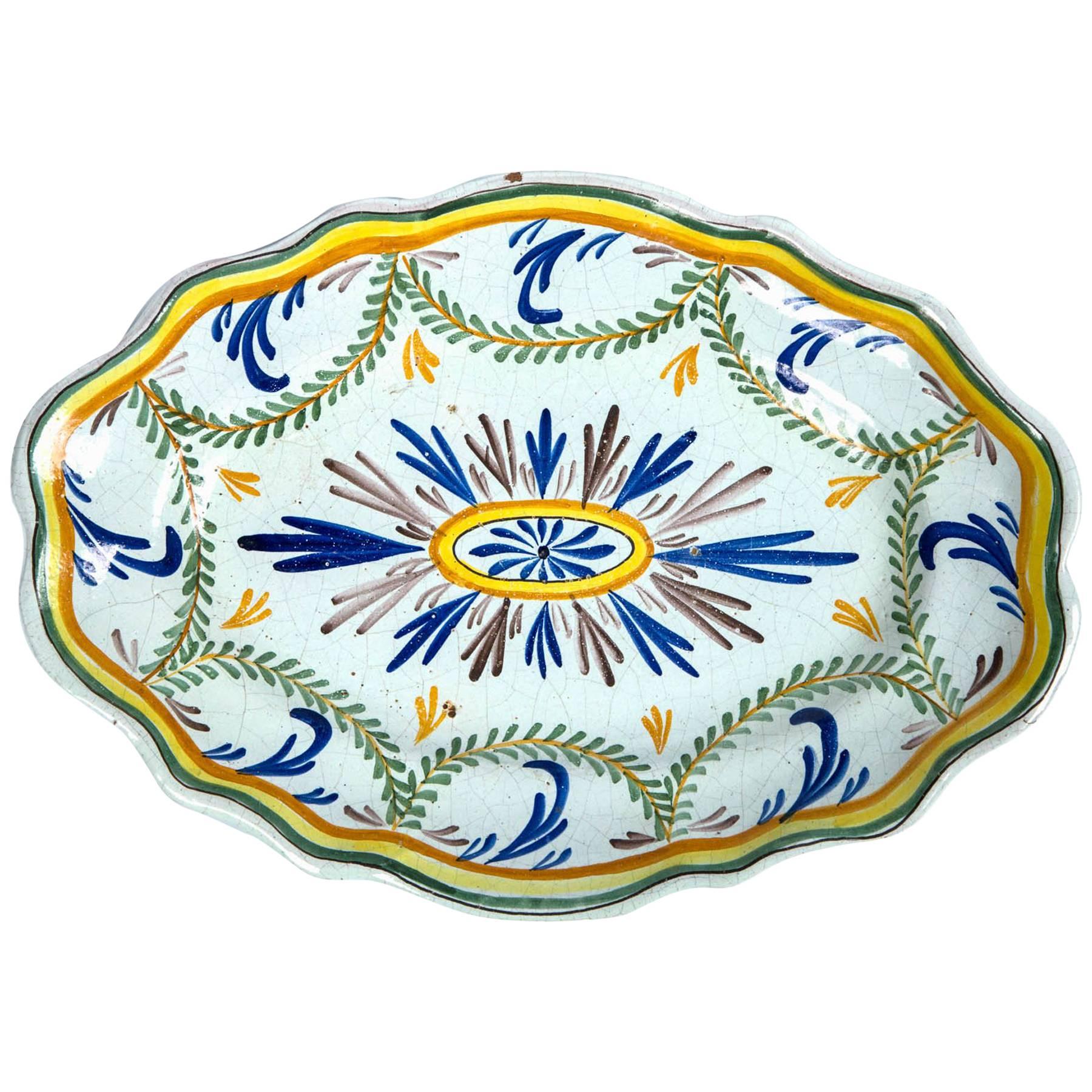 French Faience Platter, Late 19th Century