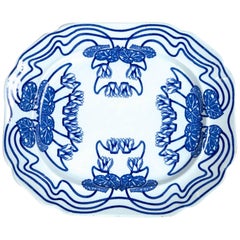 Antique Ceramic Serving Platter, Cauldon, Staffordshire, England, circa 1900