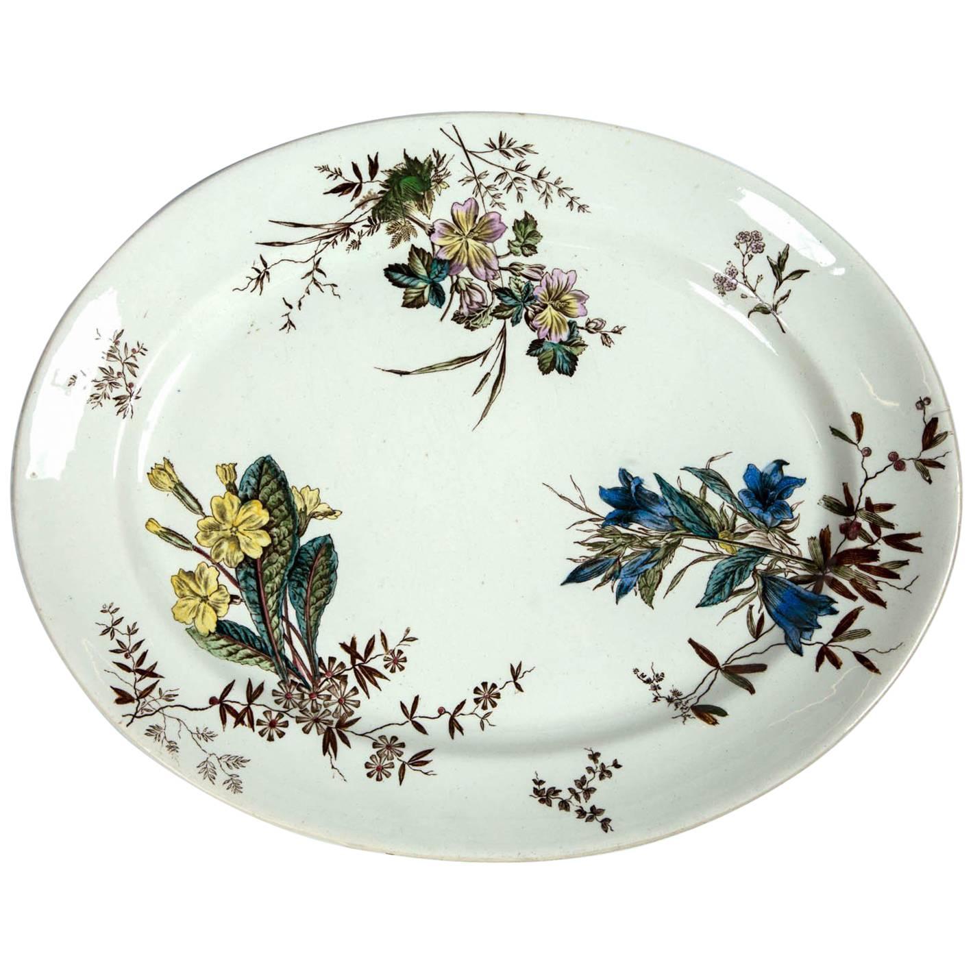 Antique Ceramic Serving Platter, Early 19th Century