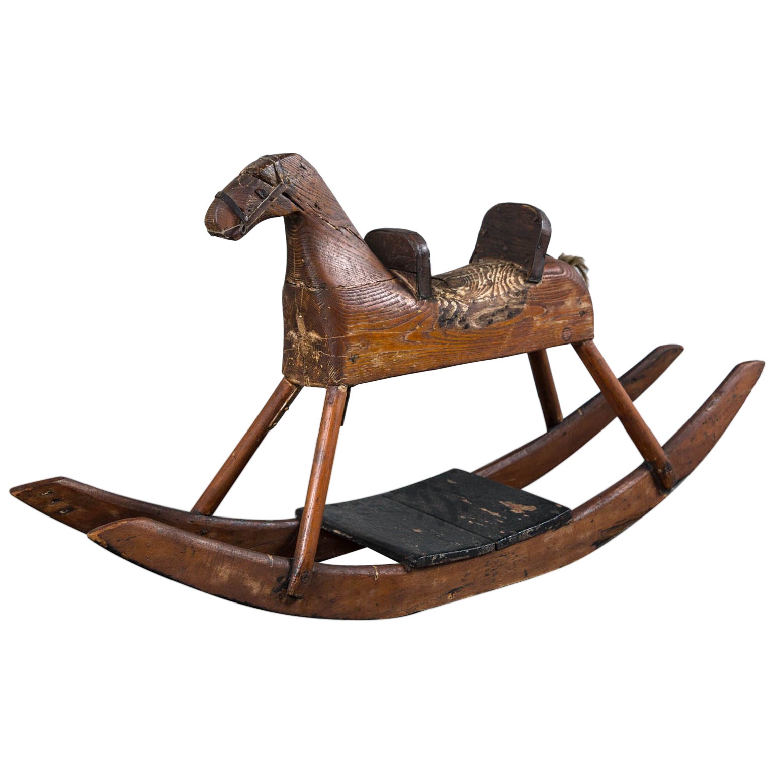 Folk Art Rocking Horse with Fox and Hound by Trevor Wiffen at 1stDibs