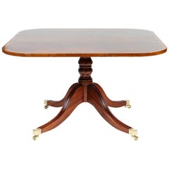 1930s-1940s English Mahogany Pedestal Coffee Table