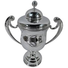 American Sterling Silver Trophy Cup with Golf Ball Finial