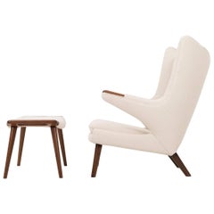 Hans J. Wegner Papa Bear Chair and Ottoman