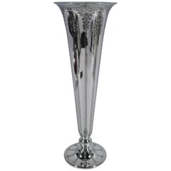 Tiffany Art Deco Sterling Silver Trumpet Vase