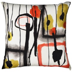AbEx, Contemporary One-of-a-kind Abstract Expressionist Handmade Linen Pillow
