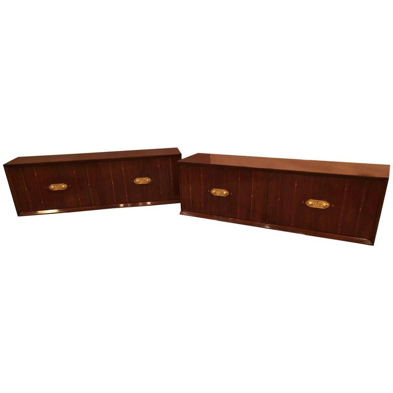 Tommi Parzinger Attributed Hanging Floating Sideboard Bar Cabinets Tommi Parzinger Attributed Hanging Floating Sideboard Bar Cabinets Circa 1970 For At 1stdibs