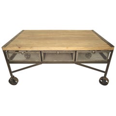Industrial Style Coffee Table with Storage