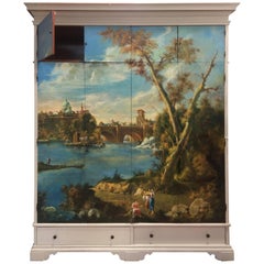 SALE Venetian Huge Painted Coppelli Italian Wardrobe Armoire