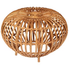 Mid-Century Modern Franco Albini Wicker Ottoman, Stool or Side Table