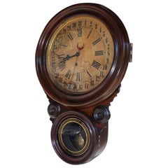 Antique American Faux Painted Rosewood Calendar Clock, Lovell Manf Co, PA, Circa 1830