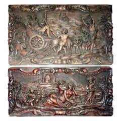 Pair of Antique French Renaissance Style Carved Wood Architectural Wall Panels