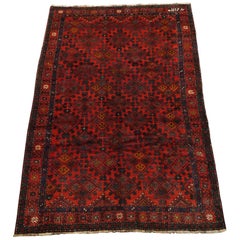 Signed Kurdish Tribal Area Rug, circa 1900