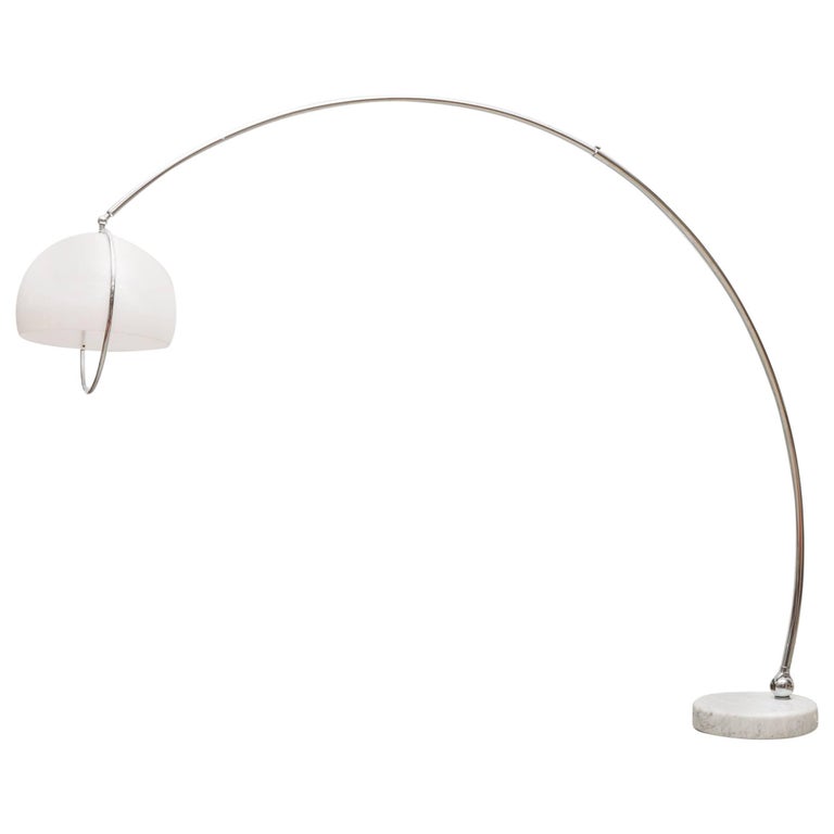 Arc lamp with marble base, 1970s, offered by Amsterdam Modern