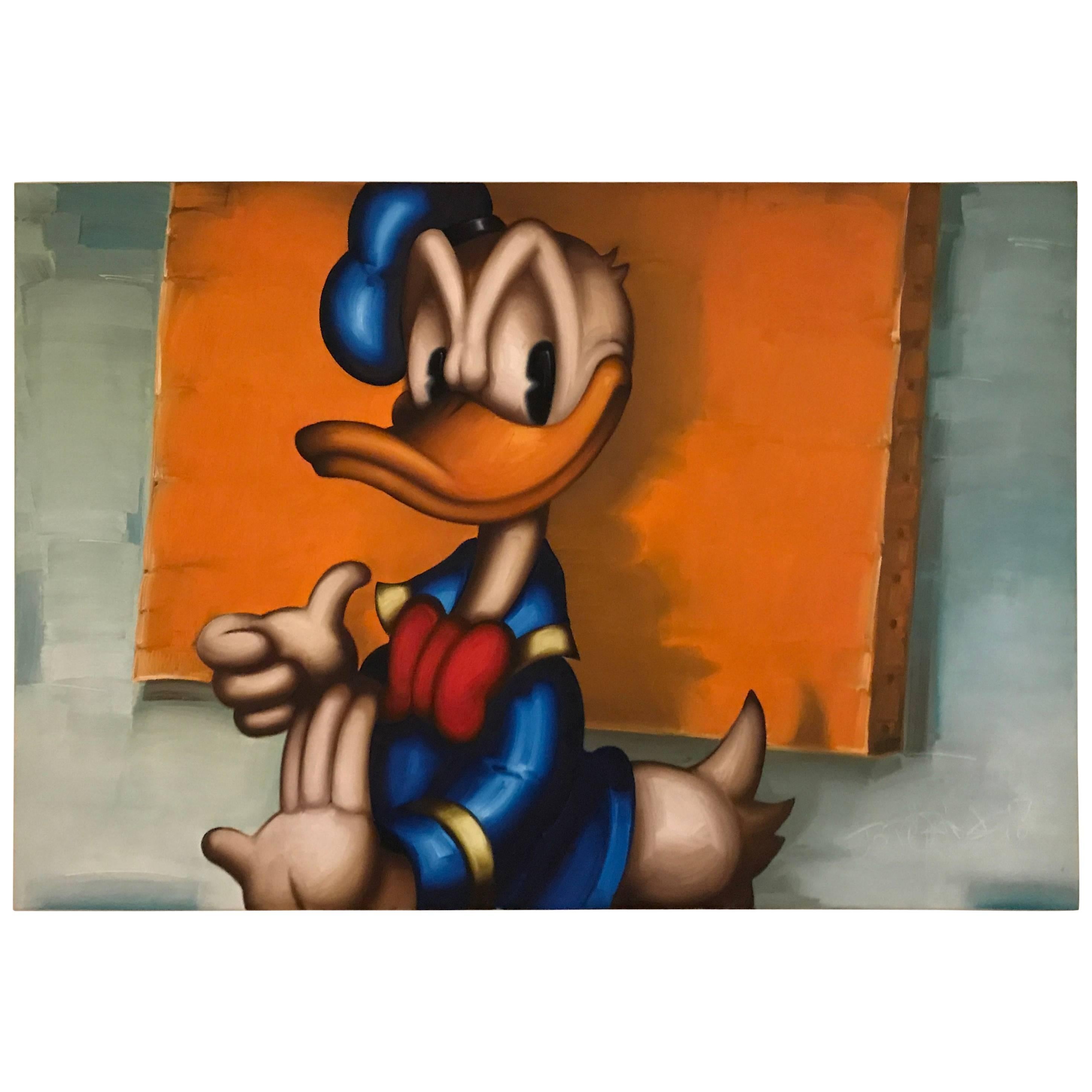 "Donald Duck" by Jörg Döring " 110hx160x5cm" Oil on Canvas Anno, 2000  For Sale