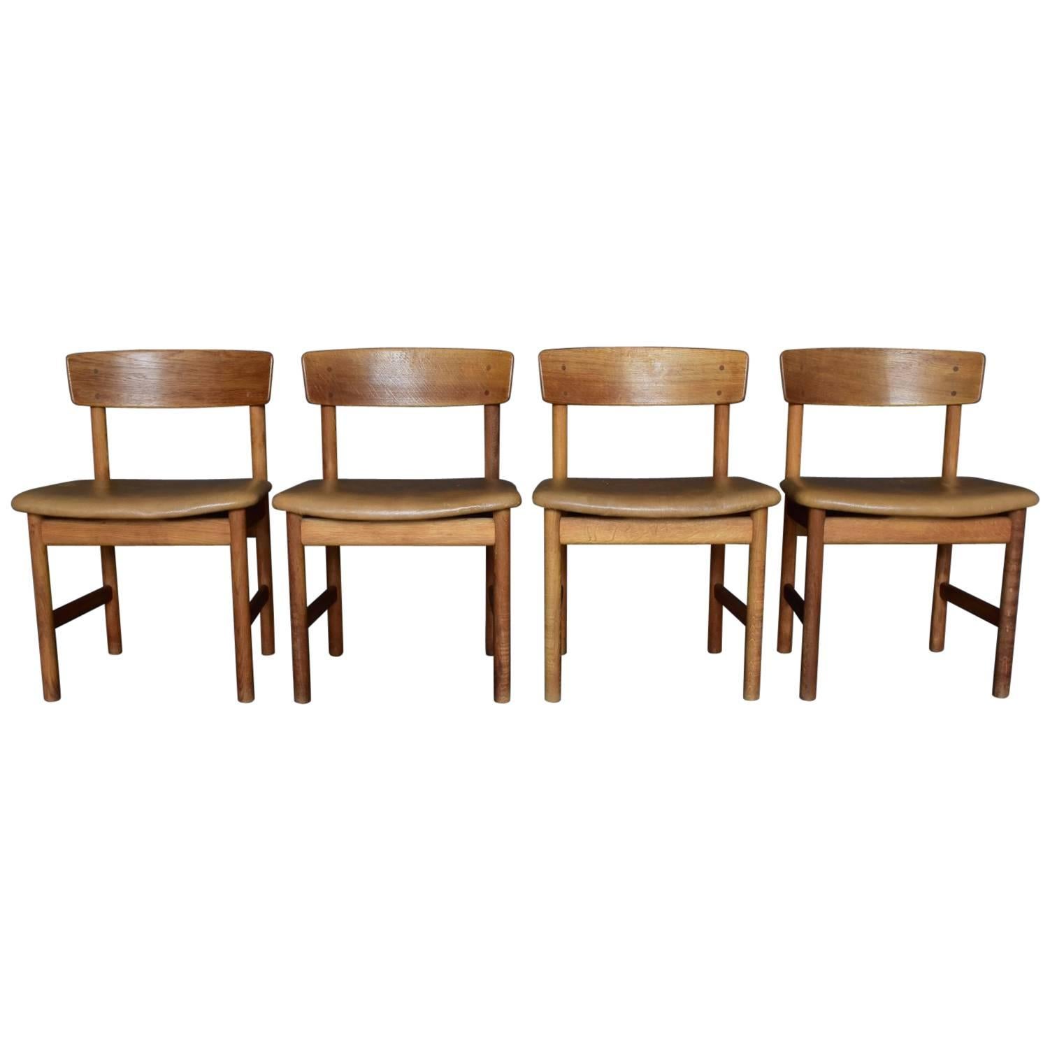 Set of Four Børge Mogensen Chairs, Produced by Fredericia Furniture