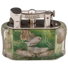 Alfred Dunhill Half-Giant Aquarium Lucite Table Lighter, 20th Century