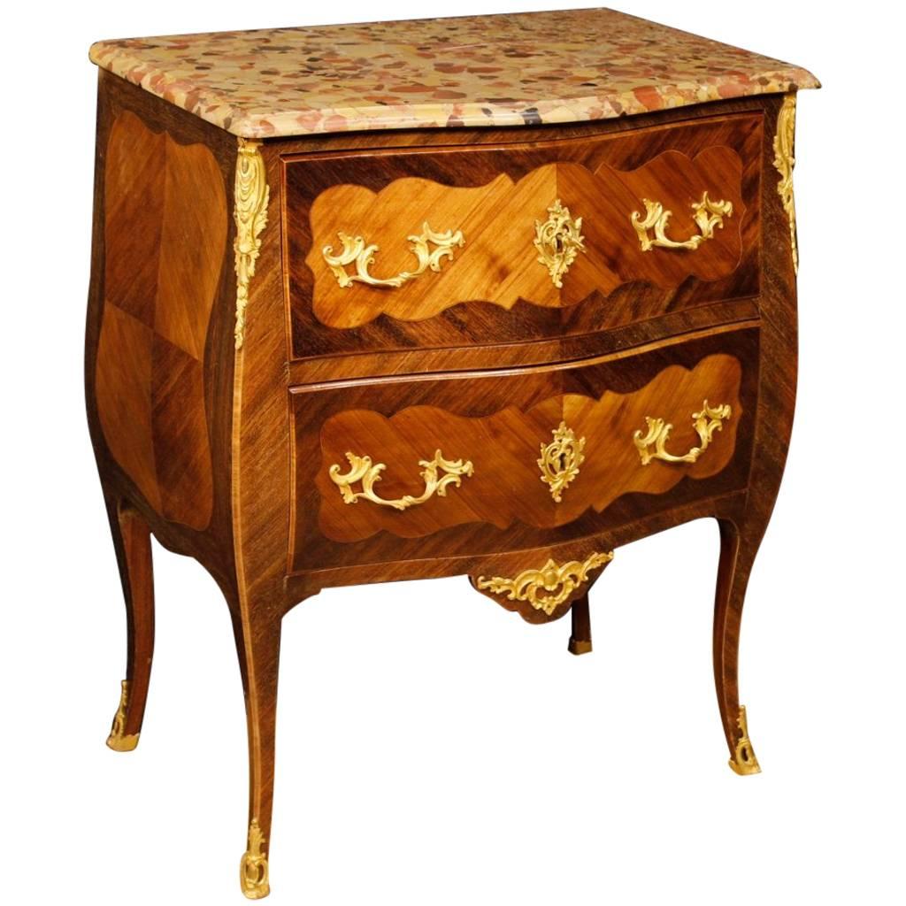 20th Century Inlaid Dresser with Marble Top